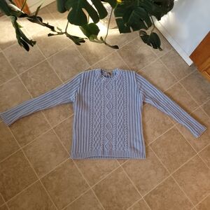Baby Blue Vintage Traditions Cable Knit Sweater